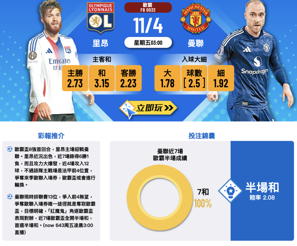 曼聯VS里昂歐霸盃