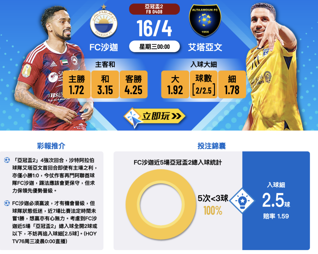 艾塔亞文 vs FC沙迦