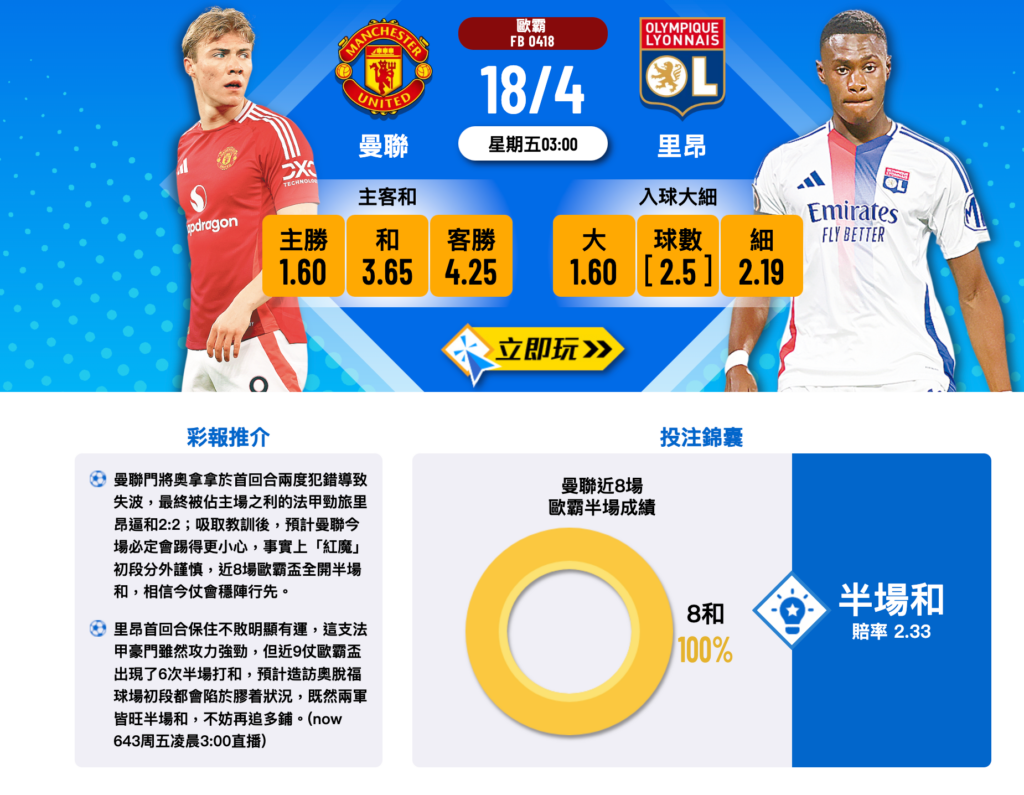 曼聯 vs 里昂