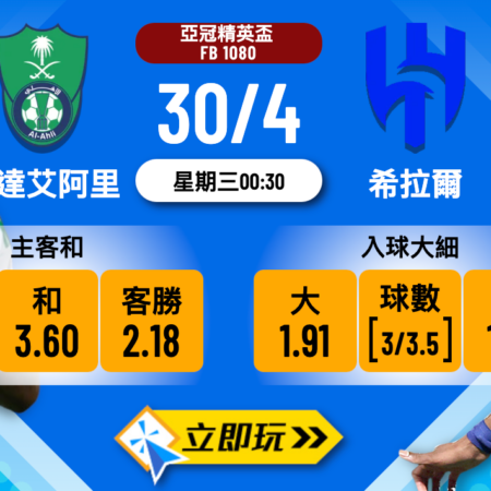 吉達艾阿里 vs 希拉爾 波膽推介精選 – 4強淘汰賽焦點分析