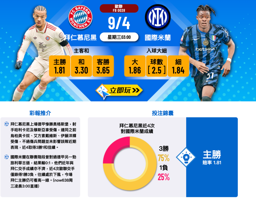 拜仁慕尼黑 vs 國際米蘭