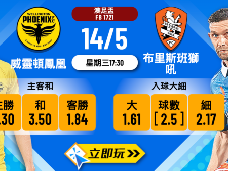 威靈頓鳳凰 vs 布里斯班獅吼：澳足盃附加賽波膽全面分析與推介（含6組熱門比分）