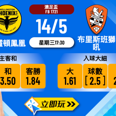 威靈頓鳳凰 vs 布里斯班獅吼：澳足盃附加賽波膽全面分析與推介（含6組熱門比分）