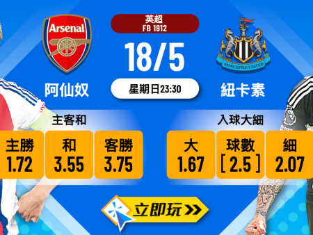 阿仙奴 vs 紐卡素全方位波膽推介：英超關鍵交鋒數據與預測2024