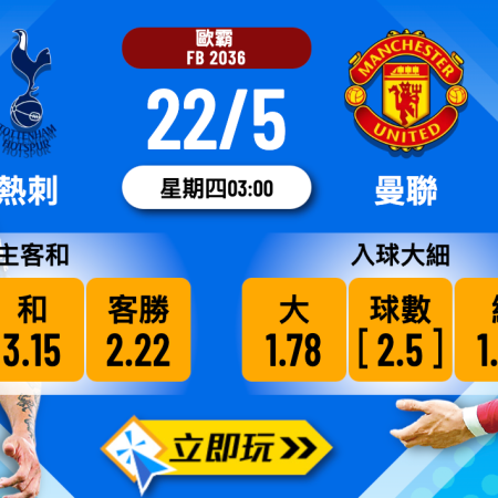 熱刺 vs 曼聯終極波膽推介：5個數據盤點高賠率心水（附近年對賽紀錄）