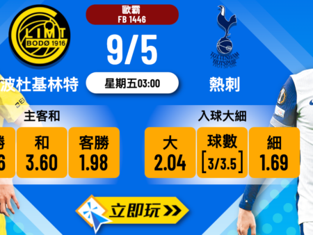 波杜基林特 vs 熱刺：全方位歐霸波膽走勢深度分析（2025最新窗）