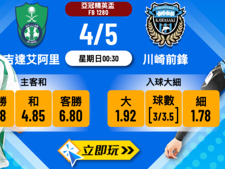 吉達艾阿里 vs 川崎前鋒波膽推介：全方位分析與預測5大重點