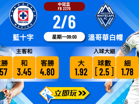 藍十字 vs 溫哥華白帽：5大樂古波膽推介及賠率分析