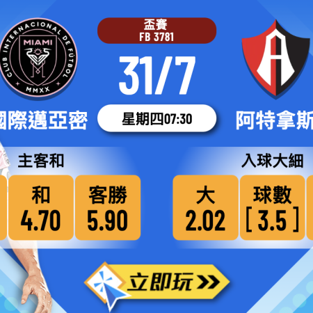 2025北美聯盃激戰：國際邁亞密 vs 阿特拿斯——美斯領銜衝擊八強席位 ⭐
