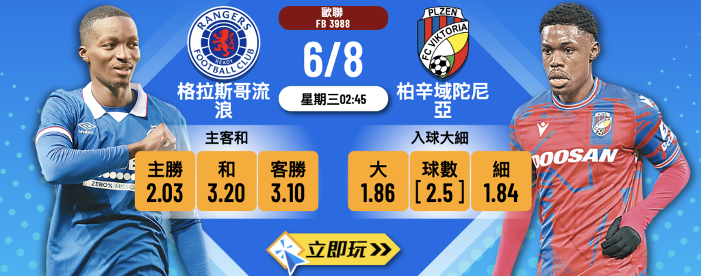 格拉斯哥流浪 vs 柏辛域陀尼亞