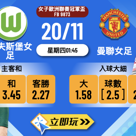 女歐聯2025前瞻：禾夫斯堡女足 vs 曼聯女足 精準波膽及賽事分析