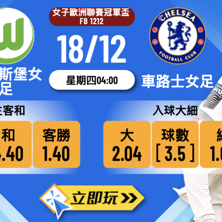 2025歐聯激戰：禾夫斯堡女足 vs 車路士女足 終極波膽推介