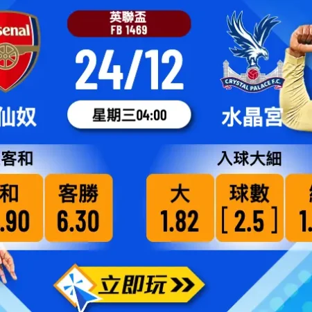 英聯盃8強前瞻：阿仙奴 vs 水晶宮 3大必勝數據分析！