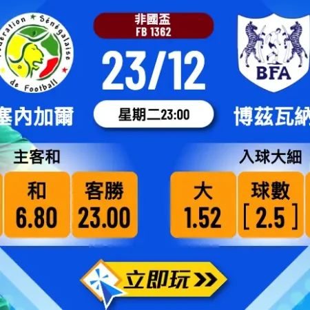 2025非國盃前瞻：塞內加爾 vs 博茲瓦納 3 大必勝波膽推介