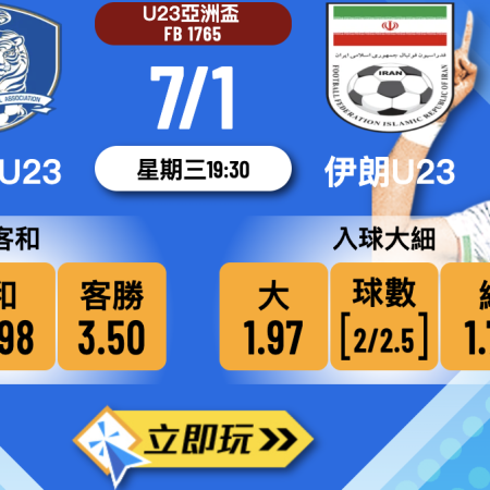 【U23亞洲盃 2025】南韓U23 vs 伊朗U23 3大必睇賽前分析