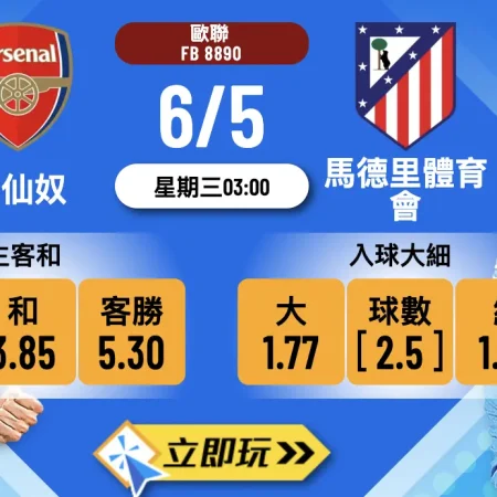 阿仙奴 vs 馬德里體育會：歐聯4強次回合生死戰！🔥 3-1波膽獨家分析