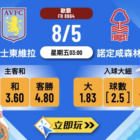 🔥 歐霸生死戰！阿士東維拉 vs 諾定咸森林 2:1 波膽攻略