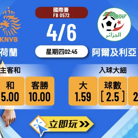 2026【荷蘭 vs 阿爾及利亞】樂古娛樂波膽推介：熱身賽誓師一戰，捉緊半場節奏搵波膽