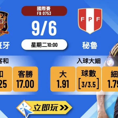 【7大重點】樂古娛樂波膽推介：西班牙 vs 秘魯｜國際賽波膽前瞻（附盤口賠率）