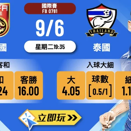 中國 vs 泰國 3大波膽推介｜細盤超低水？先入波邊隊更值博